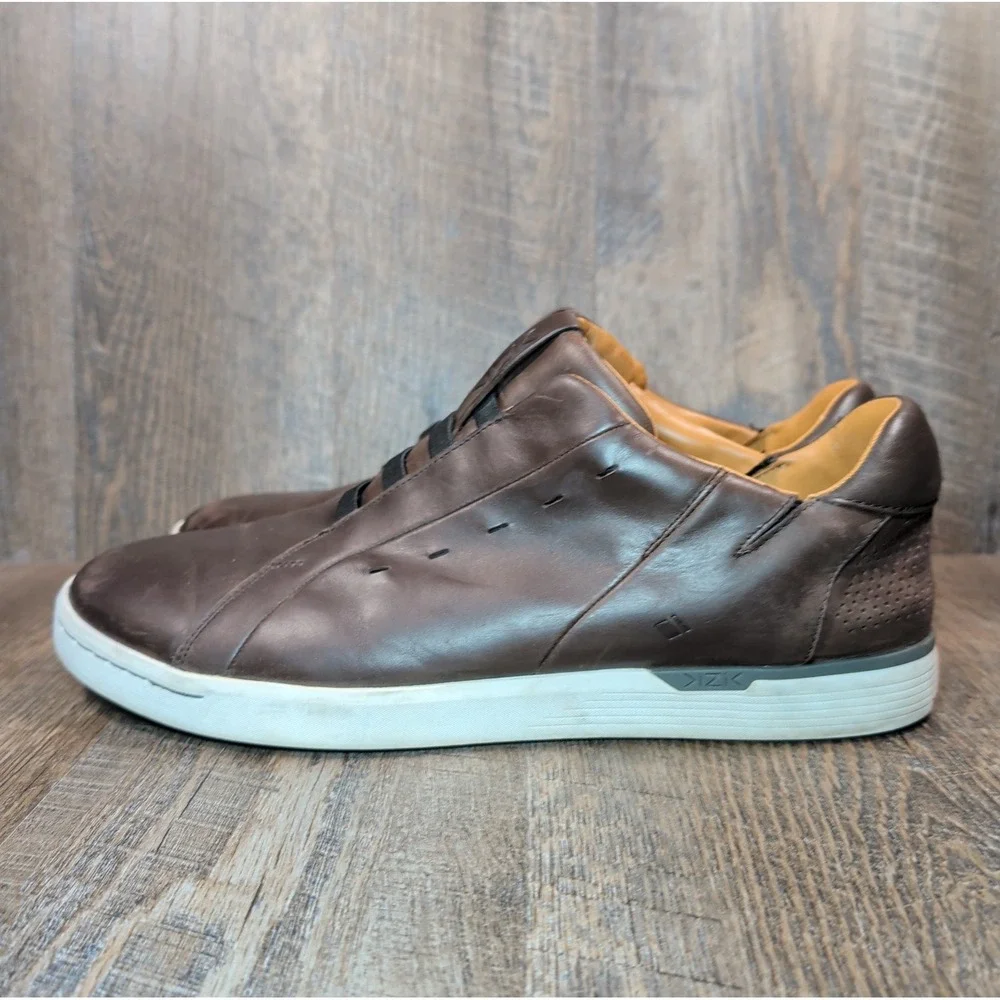 Kizik KZK Mens Size 13 M Hands Free New York Slip On Leather Brown Casual Shoes